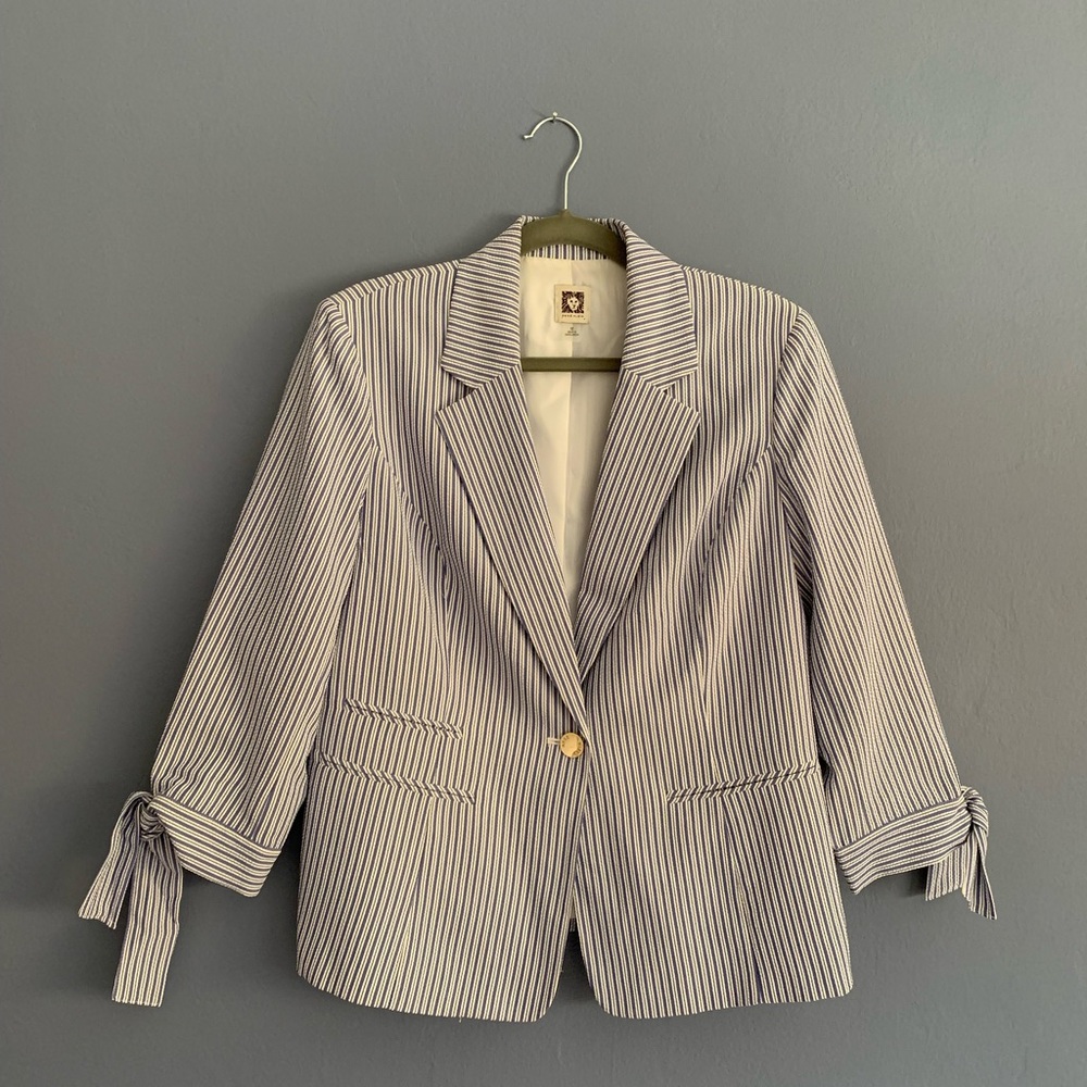 Jacket/Blazer blue and white stripes
